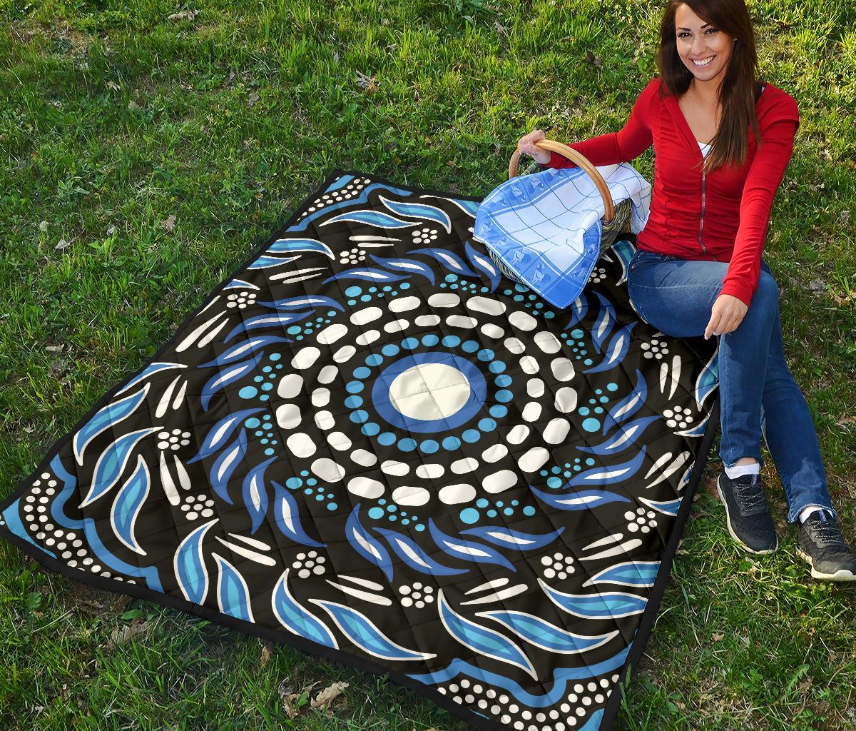 Aboriginal Premium Quilt - Indegenous Dot Painting Art - Vibe Hoodie Shop