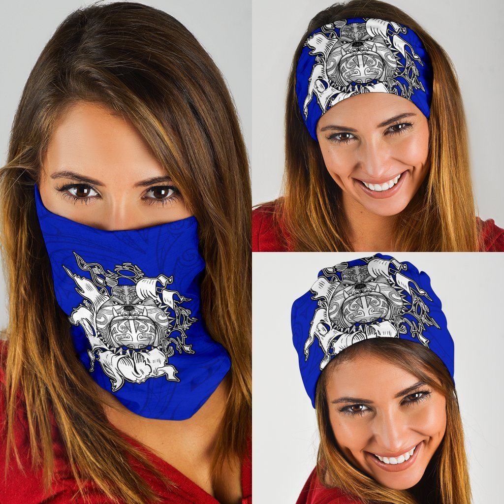 Maori Bulldog Bandana, New Zealand Bandana - Blue - Vibe Hoodie Shop