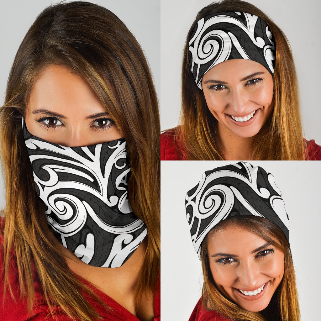 New Zealand Maori Tribal Ornament Bandana - Gray - Vibe Hoodie Shop