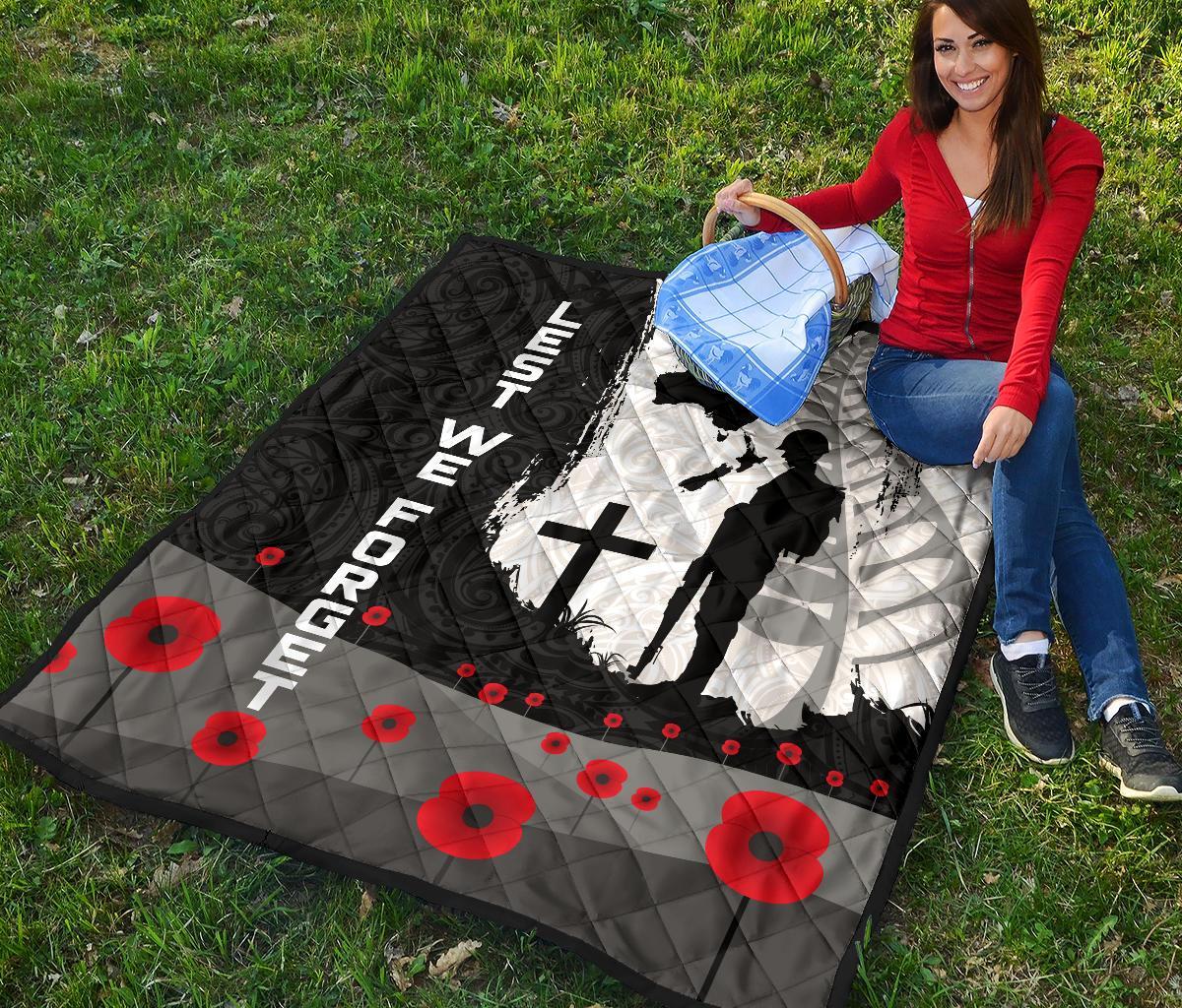 ANZAC Day Premium Quilt, New Zealand Australia Lest We Forget - Vibe Hoodie Shop