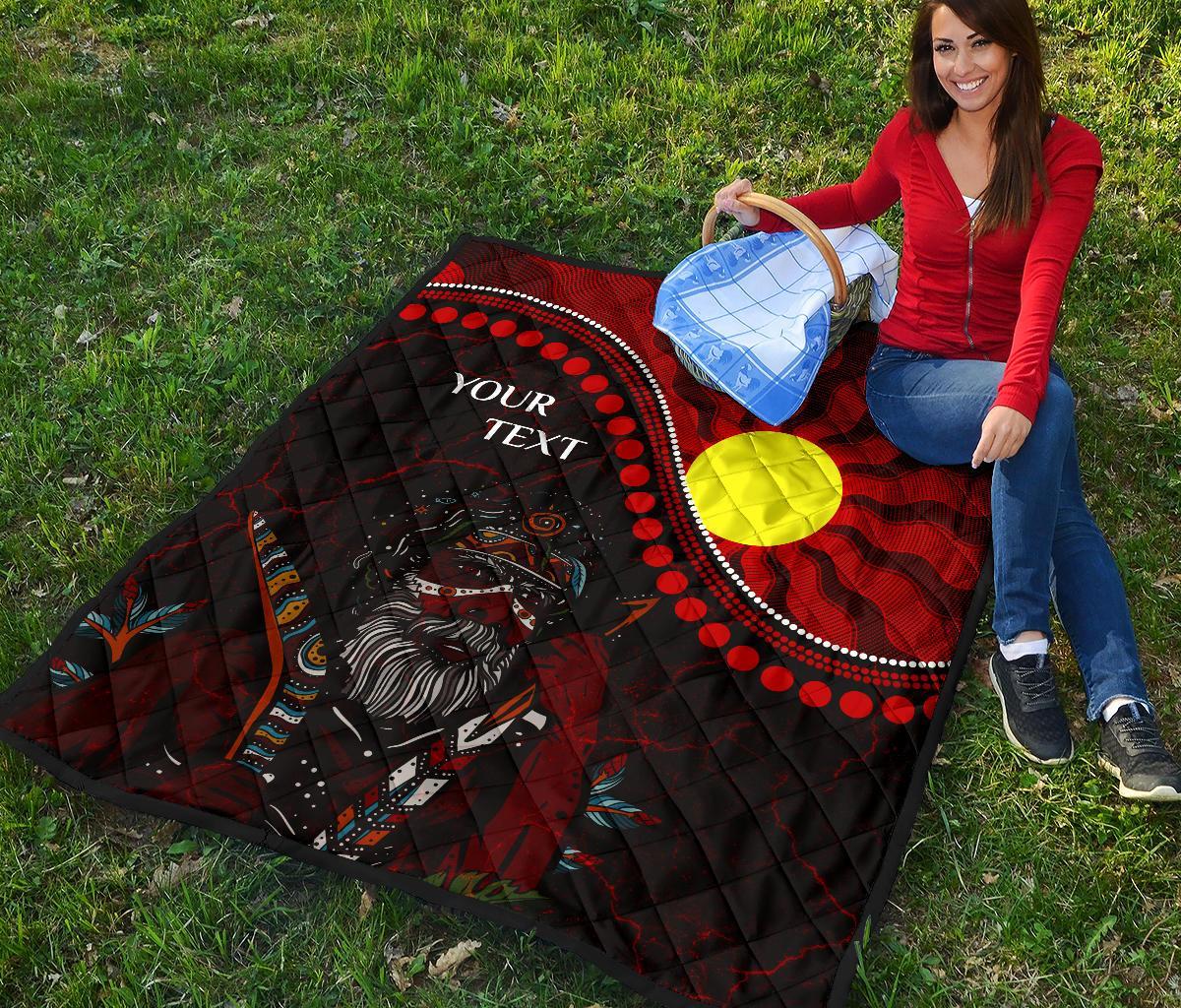 Custom Aboriginal Premium Quilt - Indigenous People And Sun - Vibe Hoodie Shop