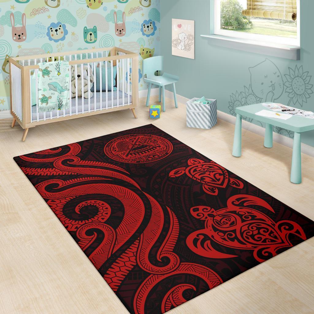 American Samoa Area Rug - Red Tentacle Turtle - Vibe Hoodie Shop