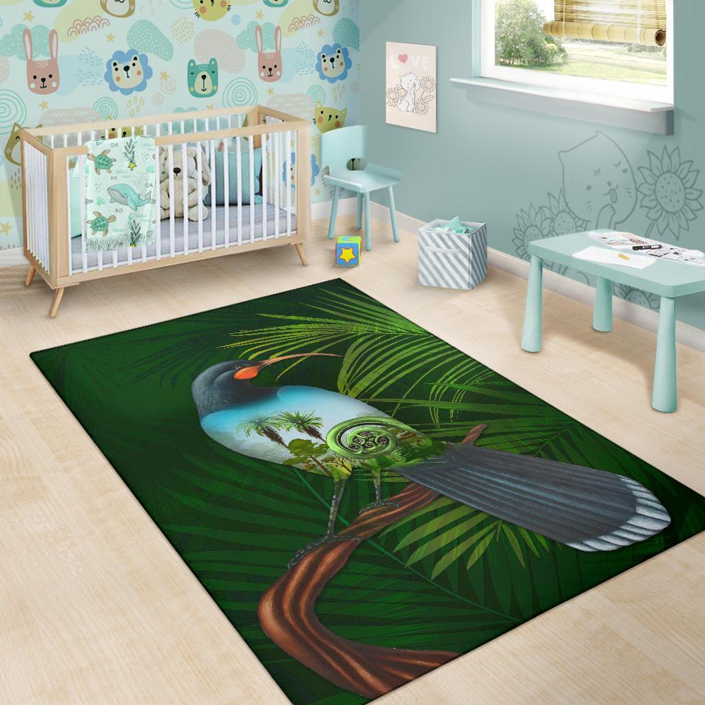 Huia Bird New Zealand Area Rug - Vibe Hoodie Shop