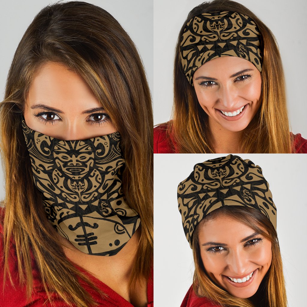 New Zealand Maori Tangaroa Tattoo Bandana - Golden - Vibe Hoodie Shop