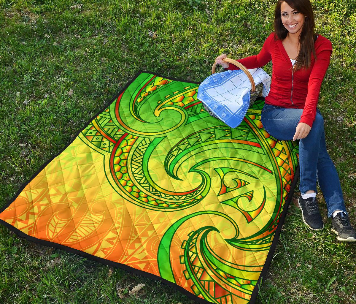 New Zealand Maori Mangopare Premium Quilt Polynesian - Rasta - Vibe Hoodie Shop