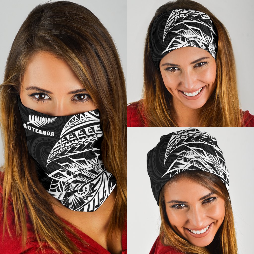 New Zealand Maori Tattoo Bandana Polynesian Style - Black - Vibe Hoodie Shop