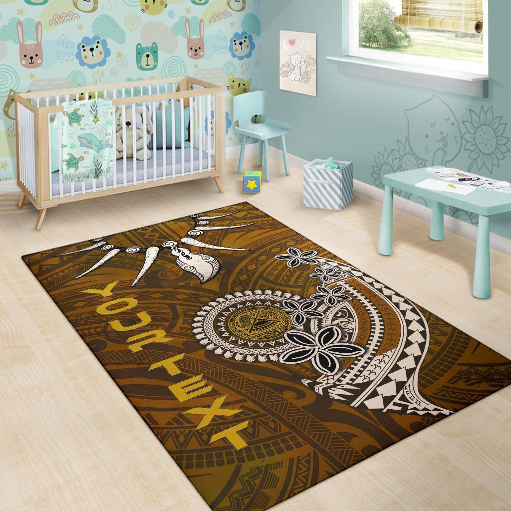 American Samoa Custom Personalised Area Rugs - Polynesian Boar Tusk - Vibe Hoodie Shop