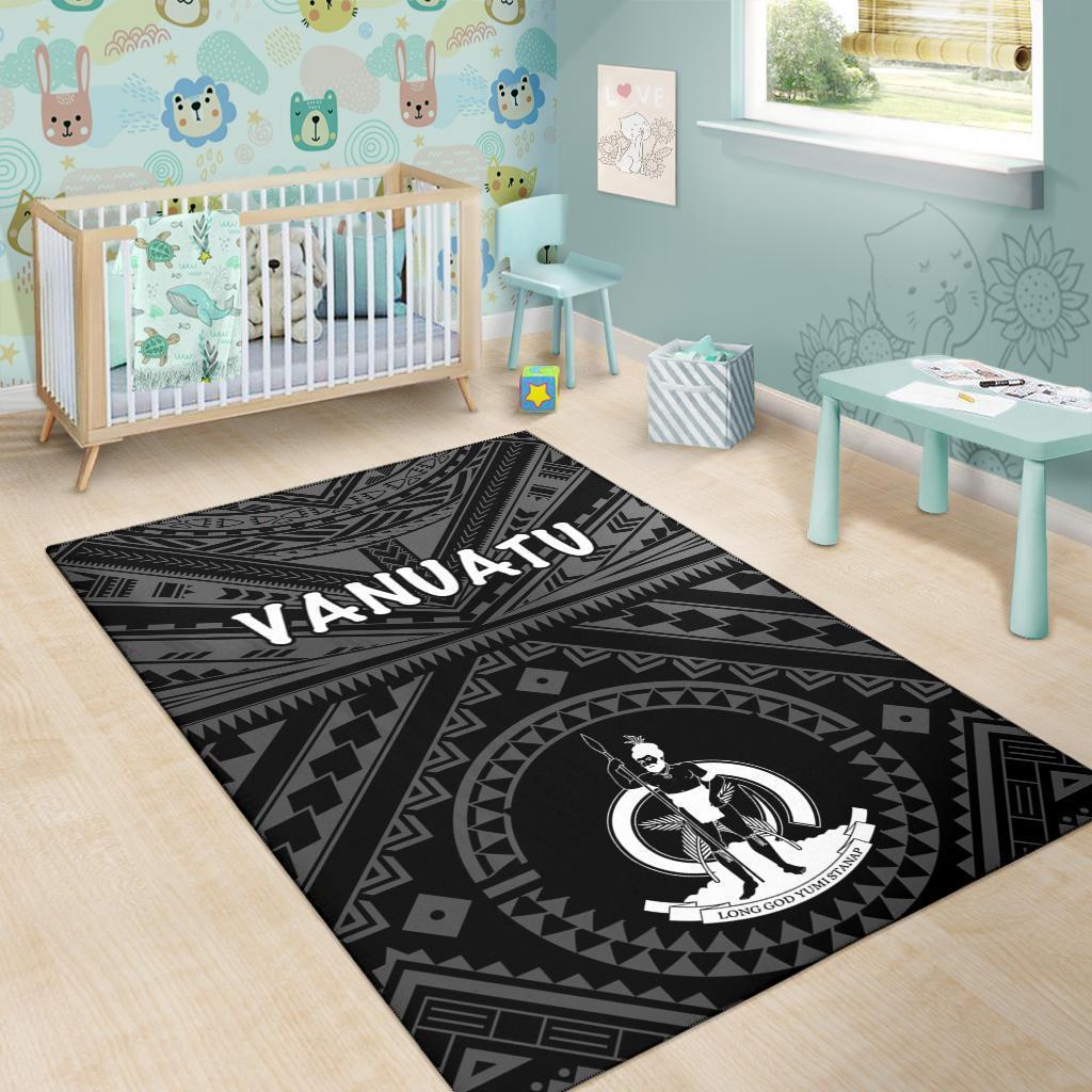 Vanuatu Area Rug - Vanuatu Seal With Polynesian Tattoo Style - Vibe Hoodie Shop