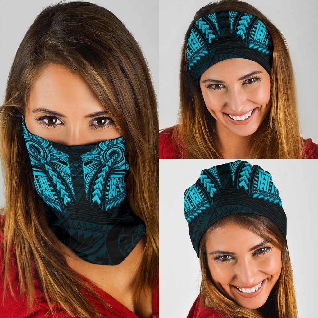 New Zealand Dragon Maori Tattoo Bandana - Blue - Vibe Hoodie Shop