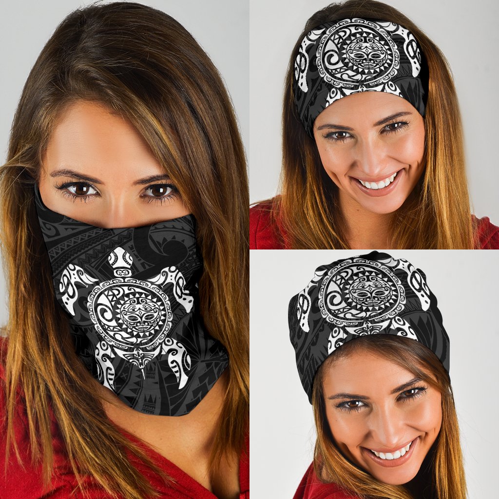 New Zealand Bandana, Maori Turtle Tattoo - White - Vibe Hoodie Shop