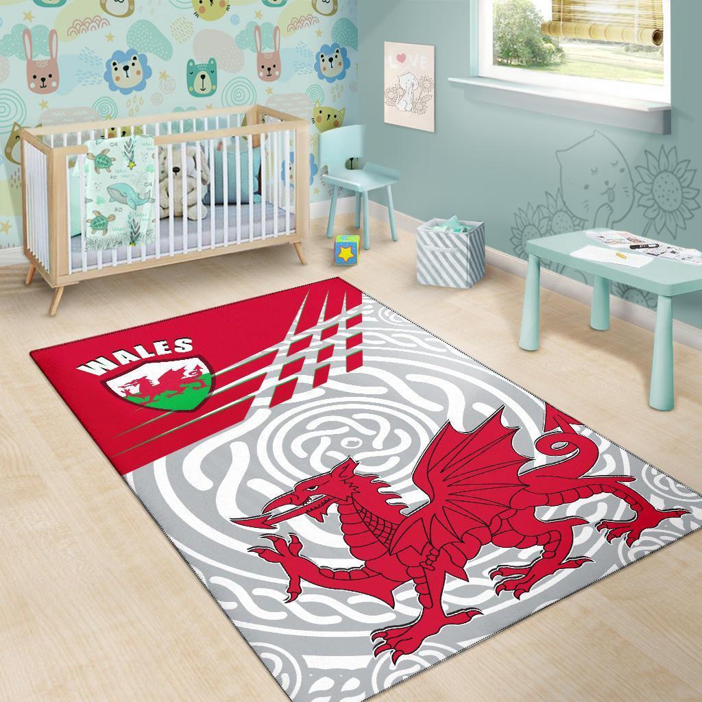 Wales Area Rug - Welsh Cymru With Celtic Patterns - Vibe Hoodie Shop