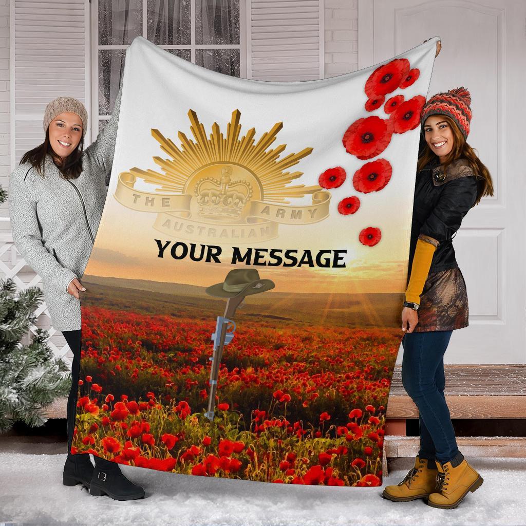 Custom ANZAC Day 2021 Premium Blanket - We Will Remember Them - Vibe Hoodie Shop