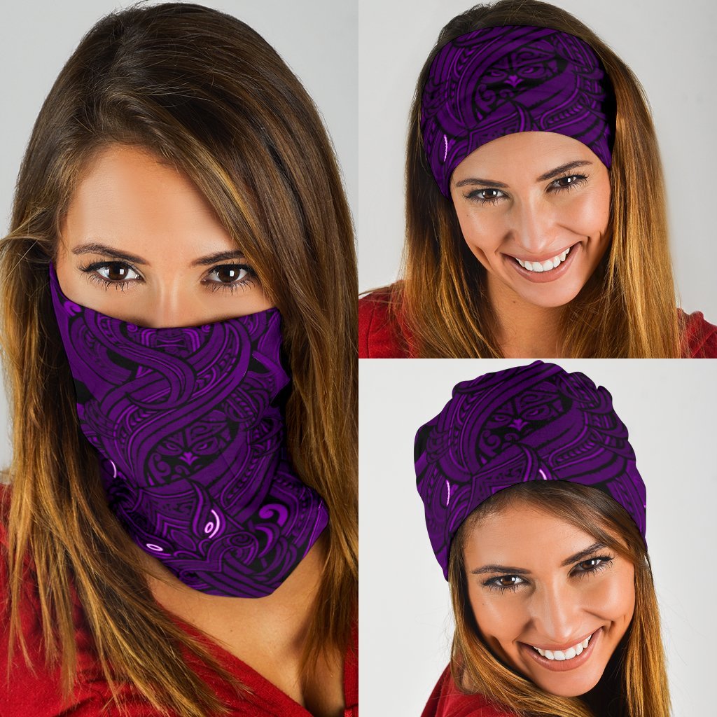 New Zealand Bandana 3 Pack, Maori Gods Tumatauenga (God of War) - Purple - Vibe Hoodie Shop