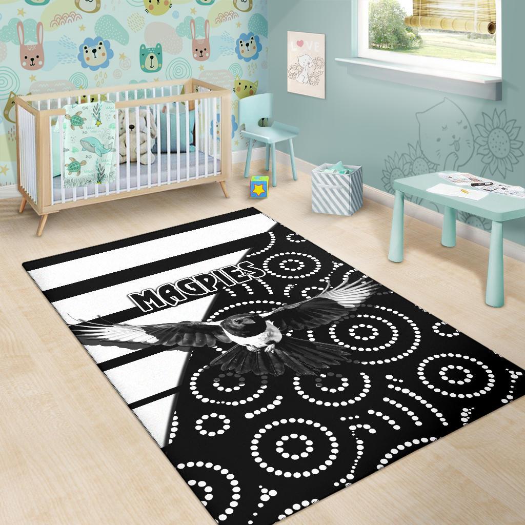 Western Suburbs Magpies Area Rug Simple Indigenous - Vibe Hoodie Shop