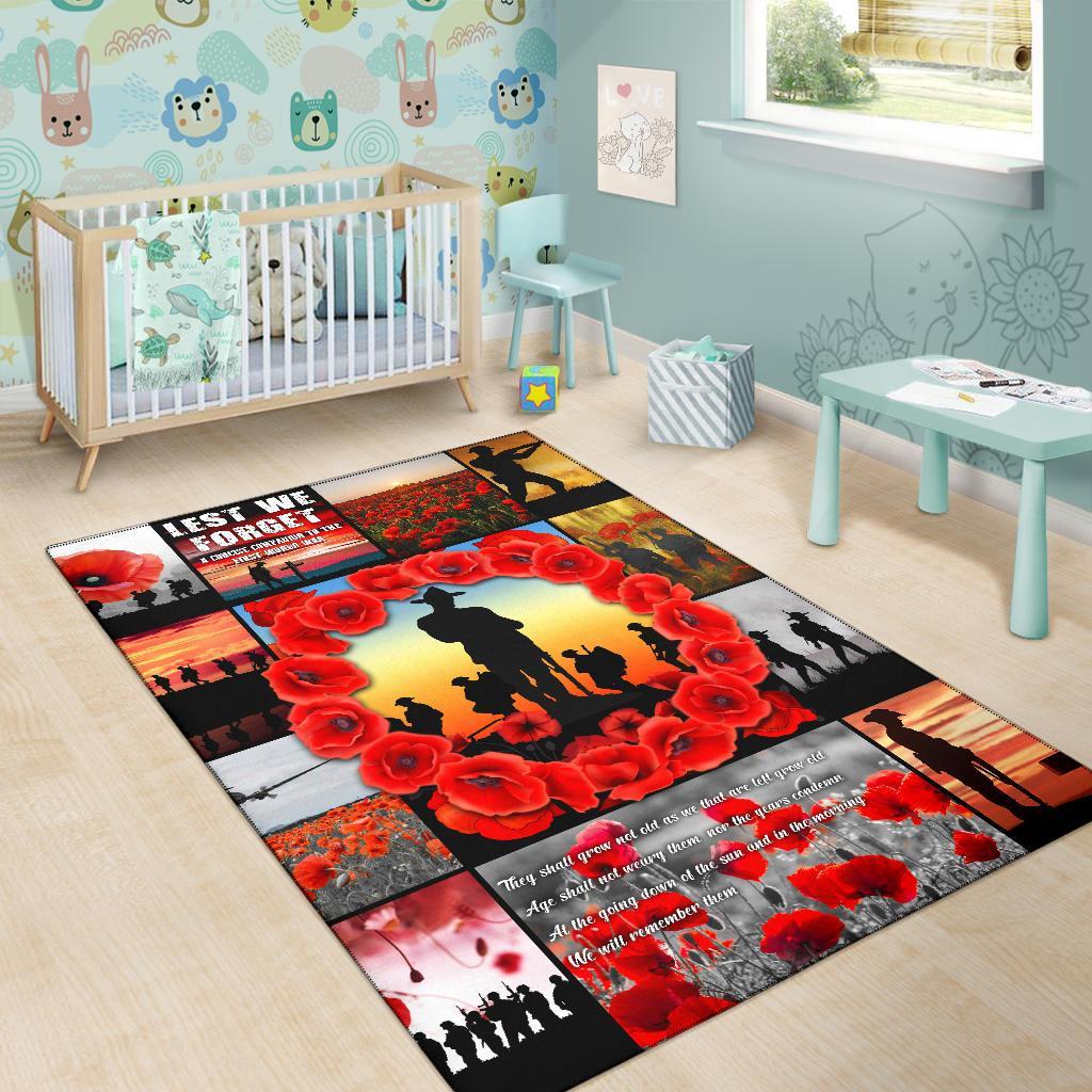 ANZAC Area Rug - Always Remember Australia's Soldiers - Vibe Hoodie Shop