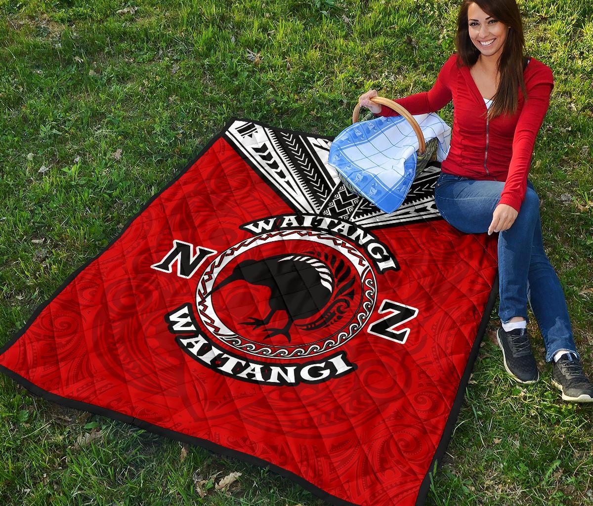 New Zealand Maori Quilt Waitangi Day - Red - Vibe Hoodie Shop