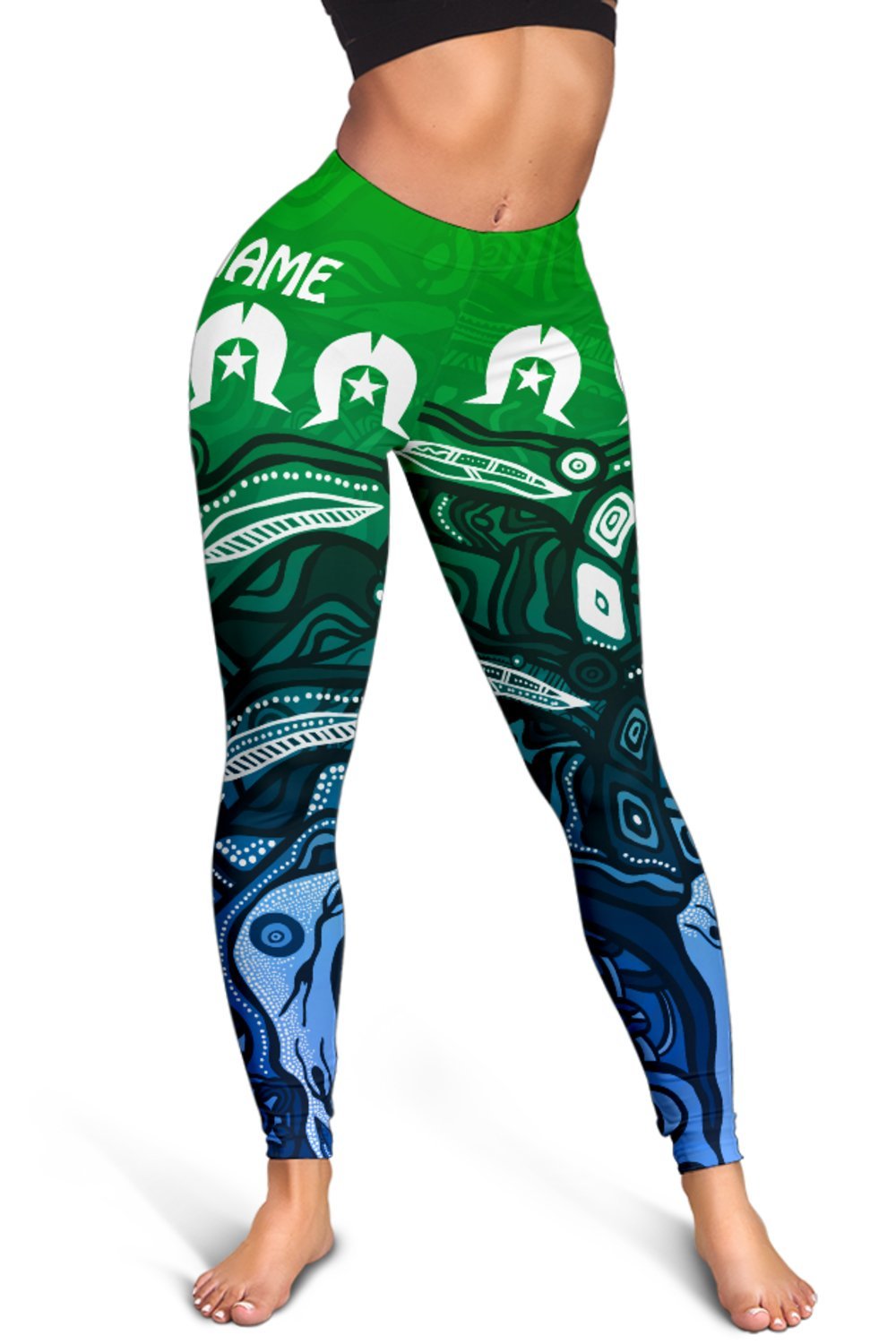 Custom Torres Strait Islands Leggings - Blue - Vibe Hoodie Shop