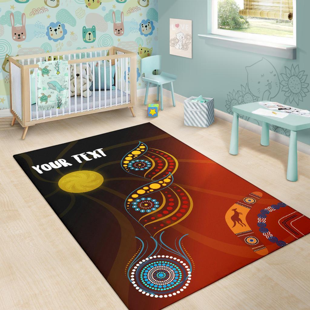 Aboriginal Personalised Area Rug - Flowers On The Land - Vibe Hoodie Shop