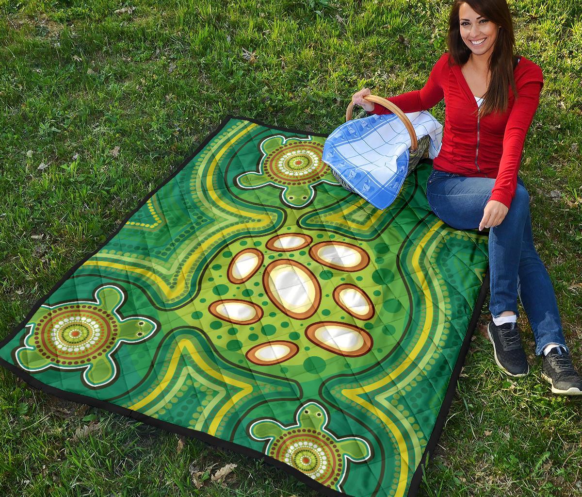 Aboriginal Premium Quilt - Indegenous Dot Painting Art - Vibe Hoodie Shop