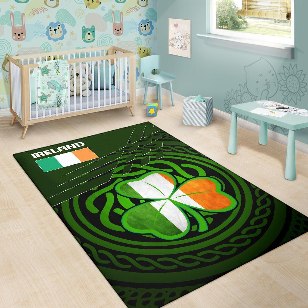 Ireland Area Rug - Ireland Symbol With Celtic Patterns - Vibe Hoodie Shop