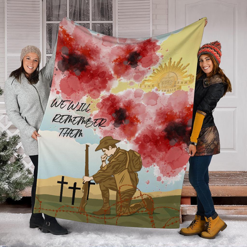 ANZAC Day Premium Blanket - We Will Remember Them - Vibe Hoodie Shop