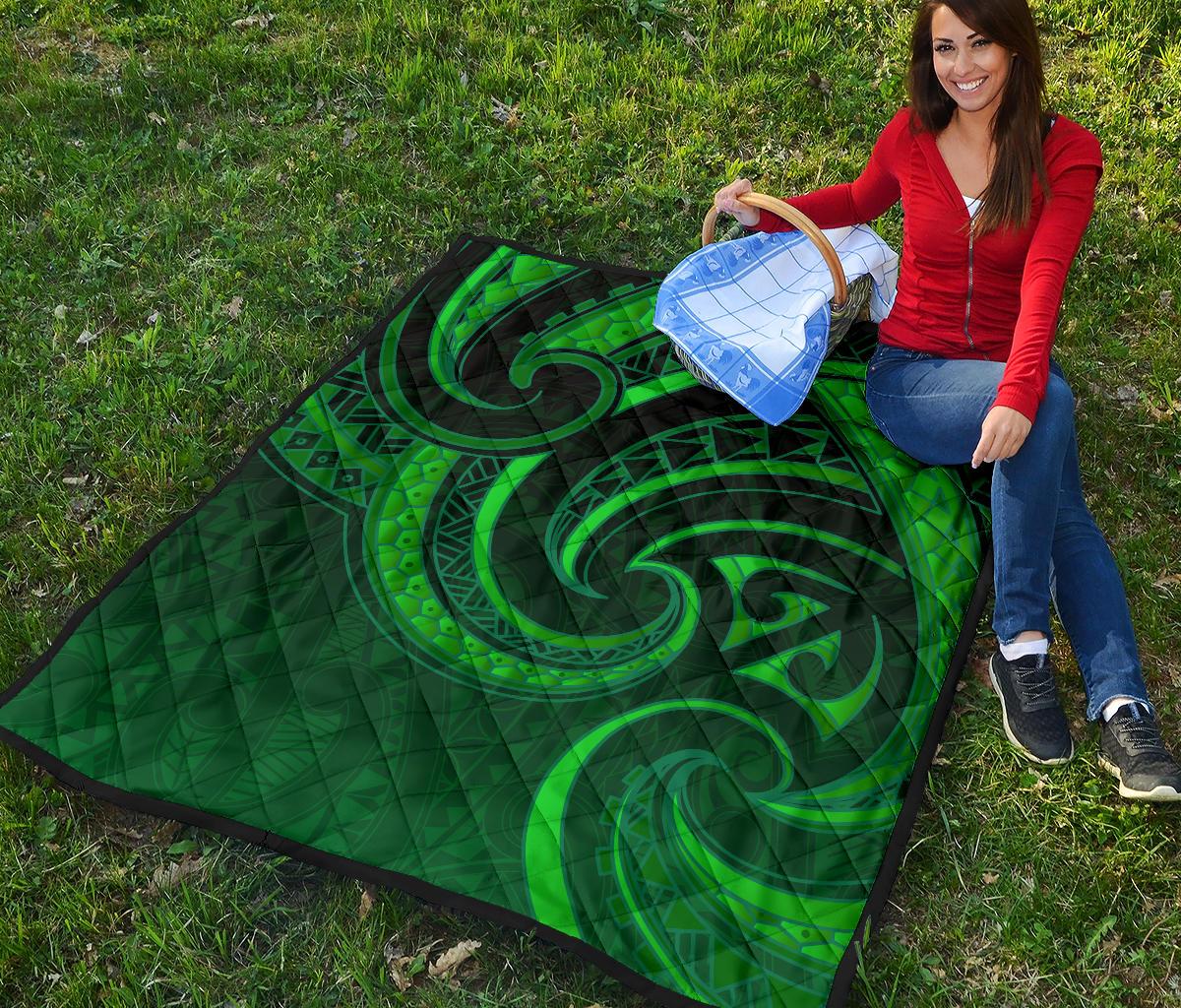 New Zealand Maori Mangopare Premium Quilt Polynesian - Green - Vibe Hoodie Shop