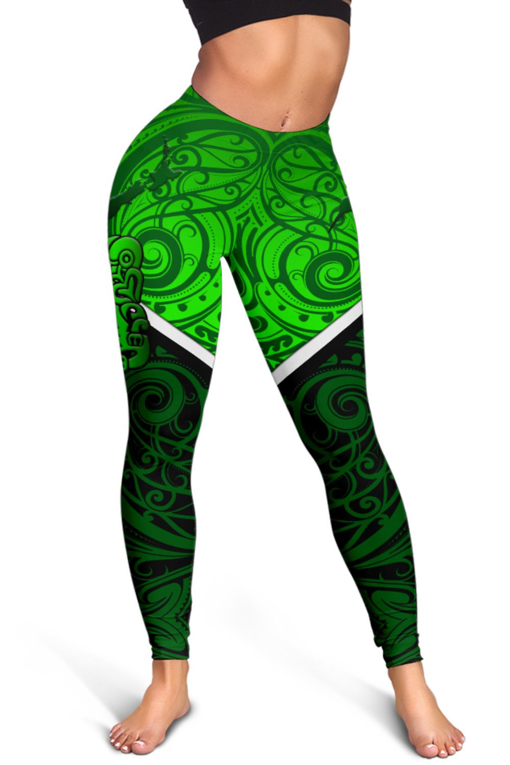 New Zealand Maori Rugby Women Leggings Pride Version - Green - Vibe Hoodie Shop