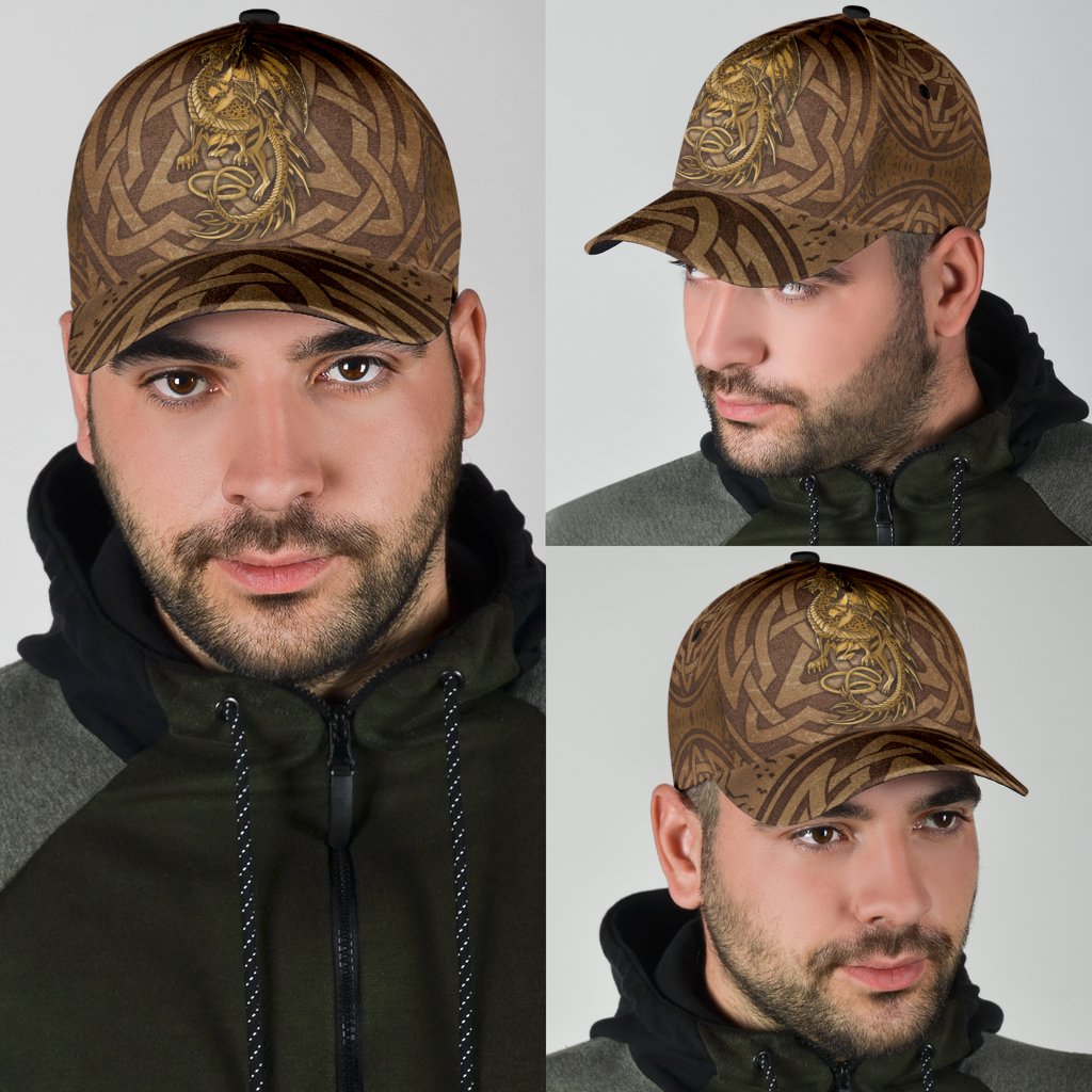 Celtic Vintage Dragon With Knot Classic Cap - Vibe Hoodie Shop