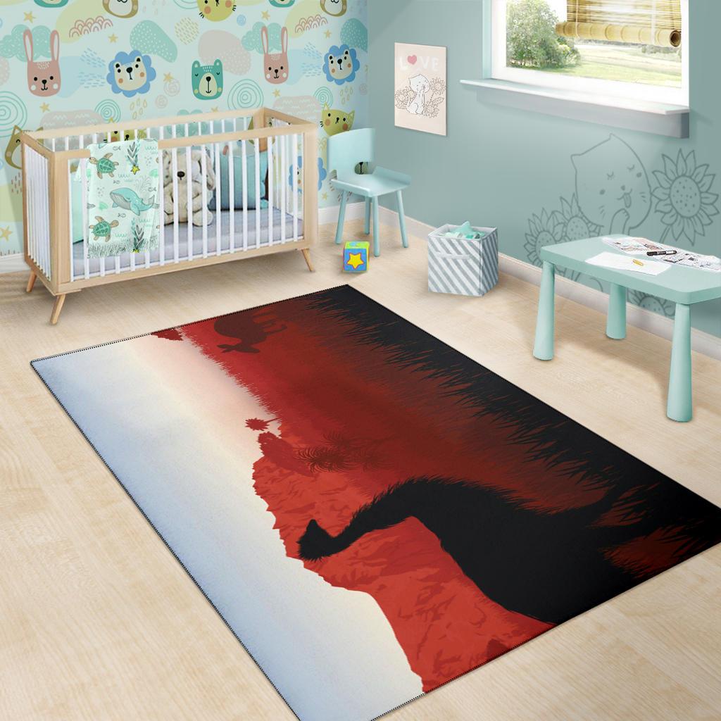 Area Rug - Australian Nature with Emu and Kangaroo - Vibe Hoodie Shop