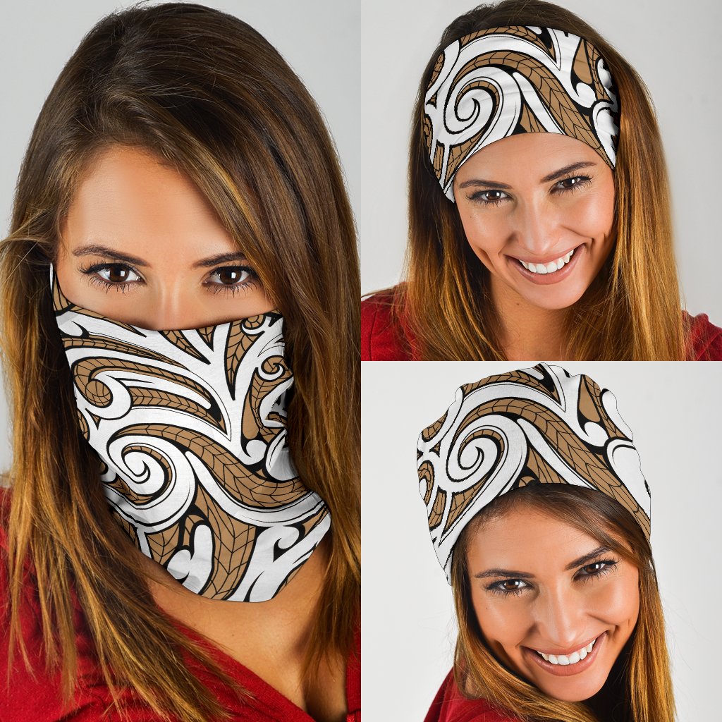 New Zealand Maori Tribal Ornament Bandana - Tan - Vibe Hoodie Shop