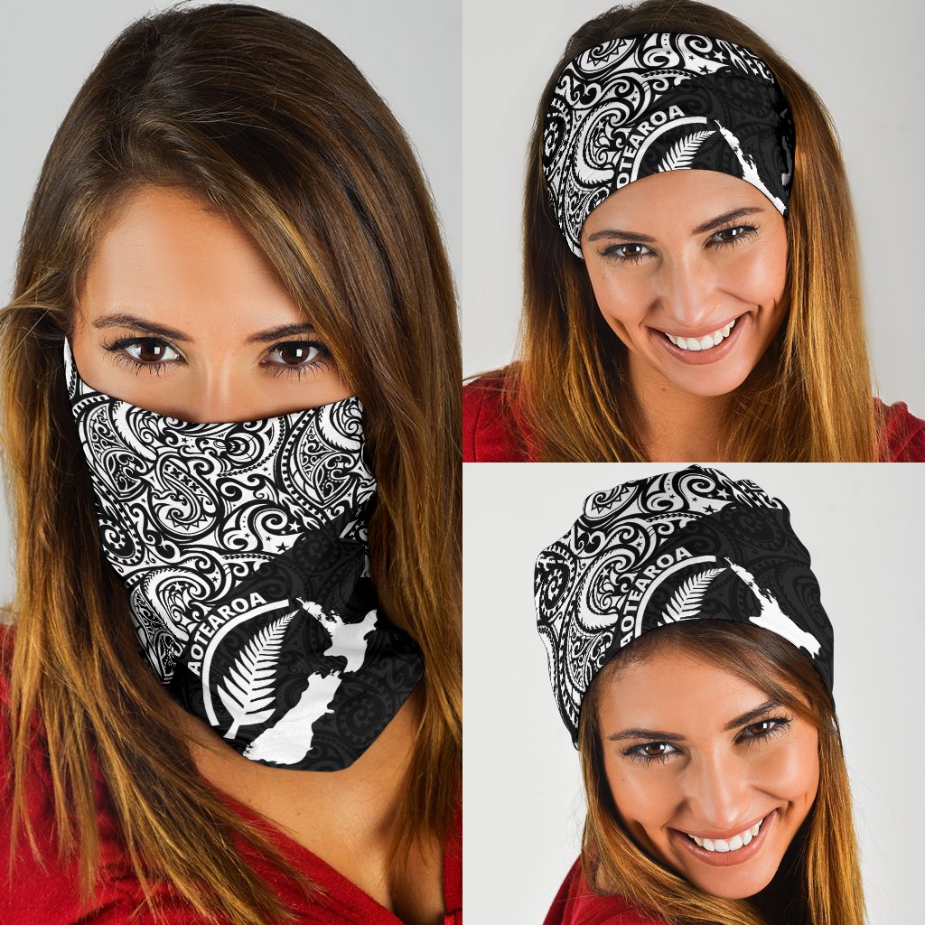 Aotearoa - New Zealand Bandana Patterns Maori - Aotearoa Map - Vibe Hoodie Shop