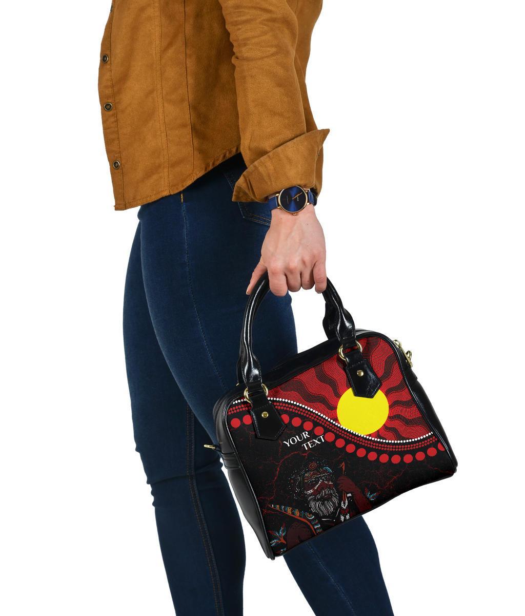 Custom Aboriginal Shoulder Handbag - Indigenous People And Sun - Vibe Hoodie Shop