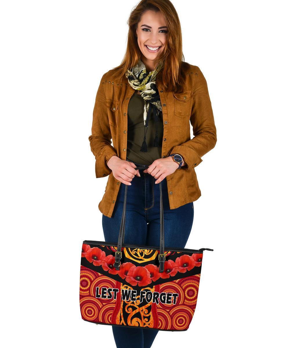 anzac-lest-we-forget-poppy-large-leather-tote-new-zealand-maori-silver-fern-australia-aboriginal