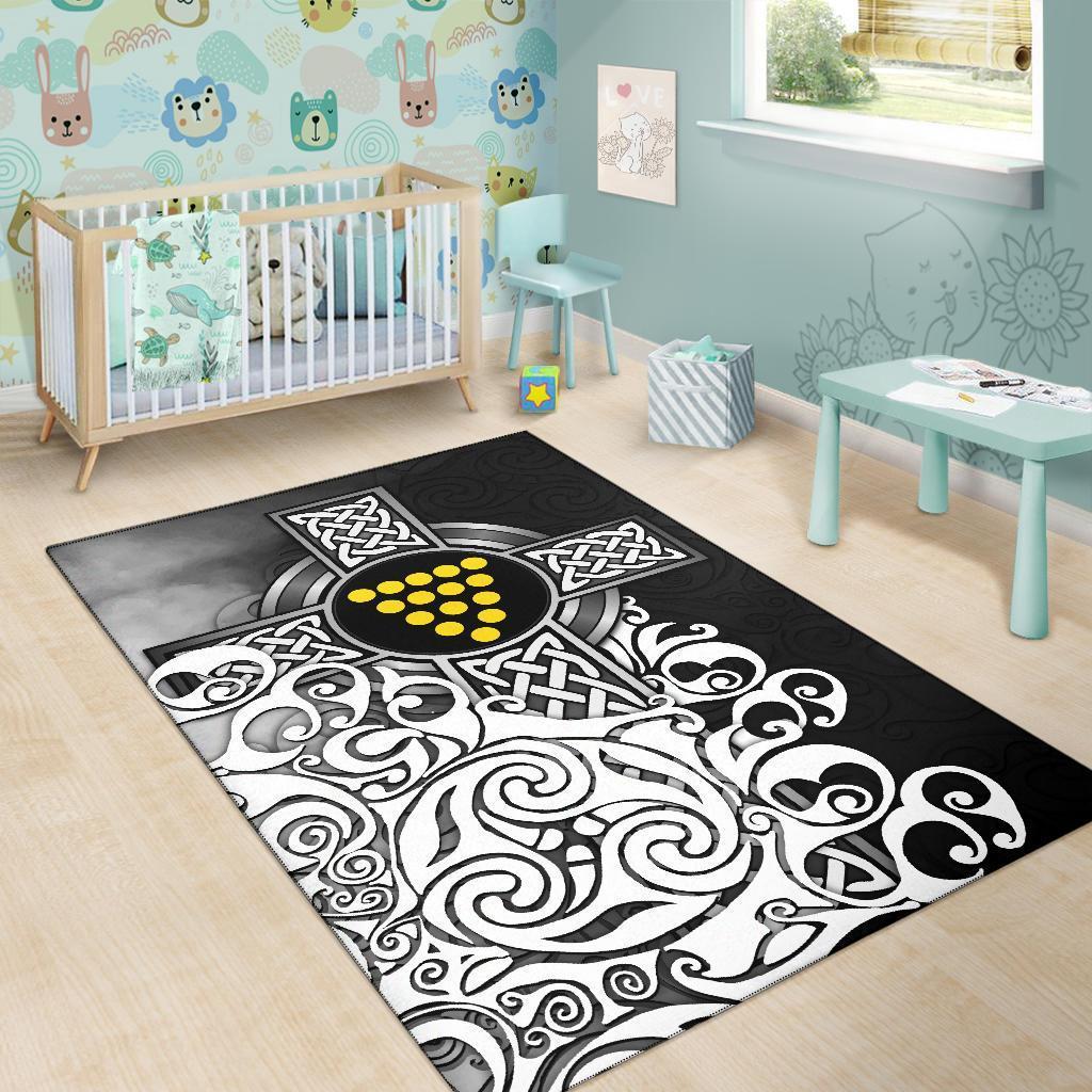 Cornwall Area Rug - Duke Of Cornwall Flag With Celtic Cross - Vibe Hoodie Shop