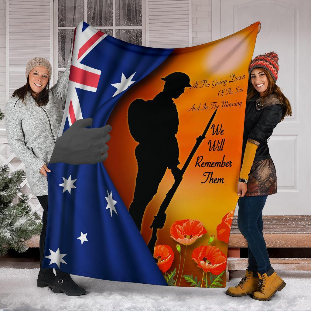 ANZAC Premium Blanket - We Will Remember Them Ver02 - Vibe Hoodie Shop