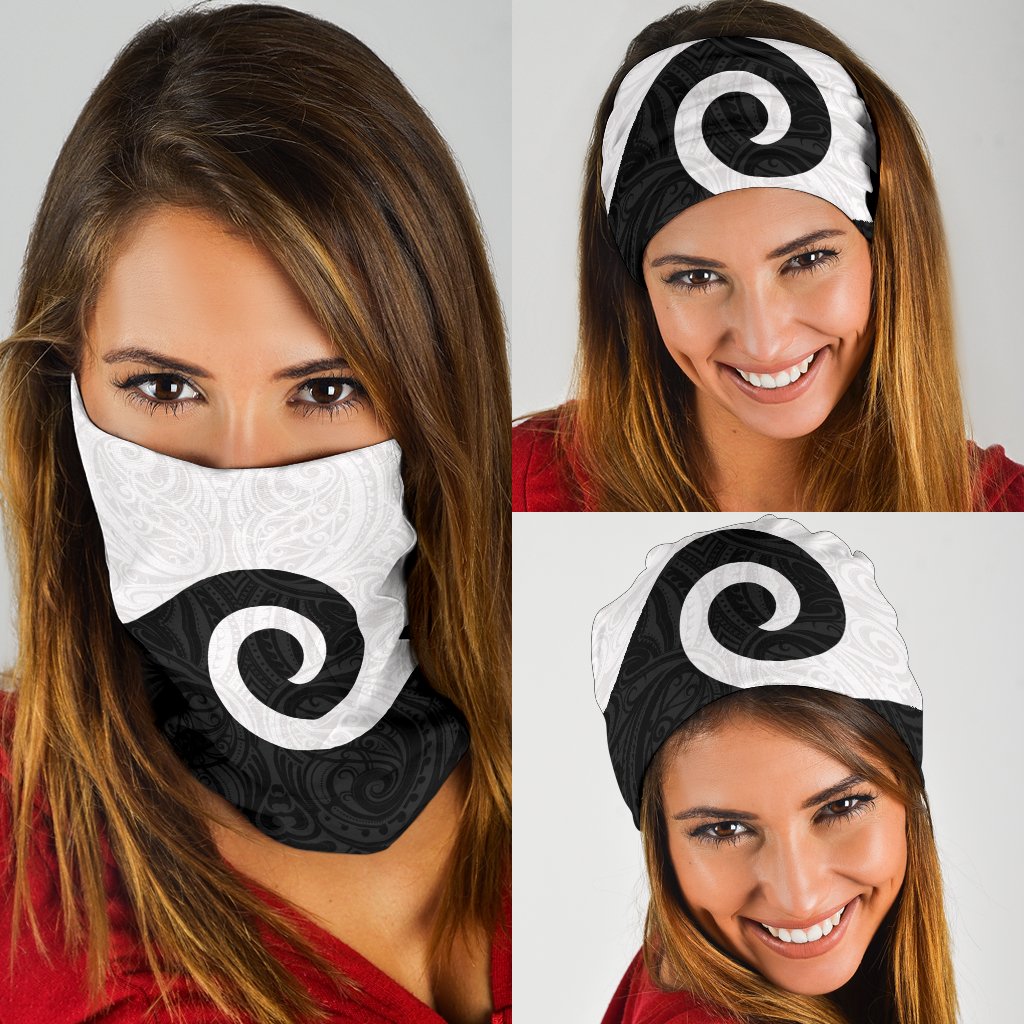 New Zealand Maori Koru Bandana K4 White - Vibe Hoodie Shop