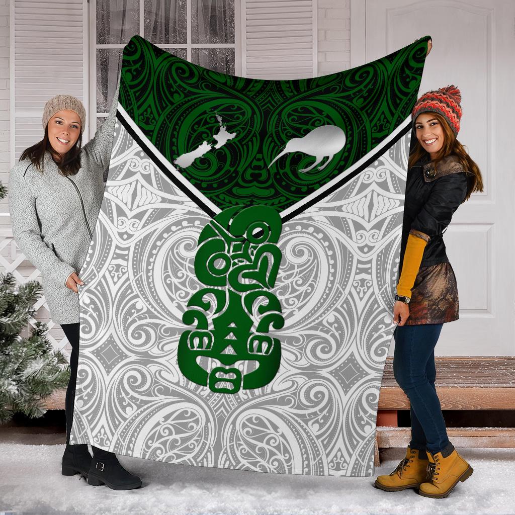 New Zealand Maori Rugby Premium Blanket Pride Version - White - Vibe Hoodie Shop