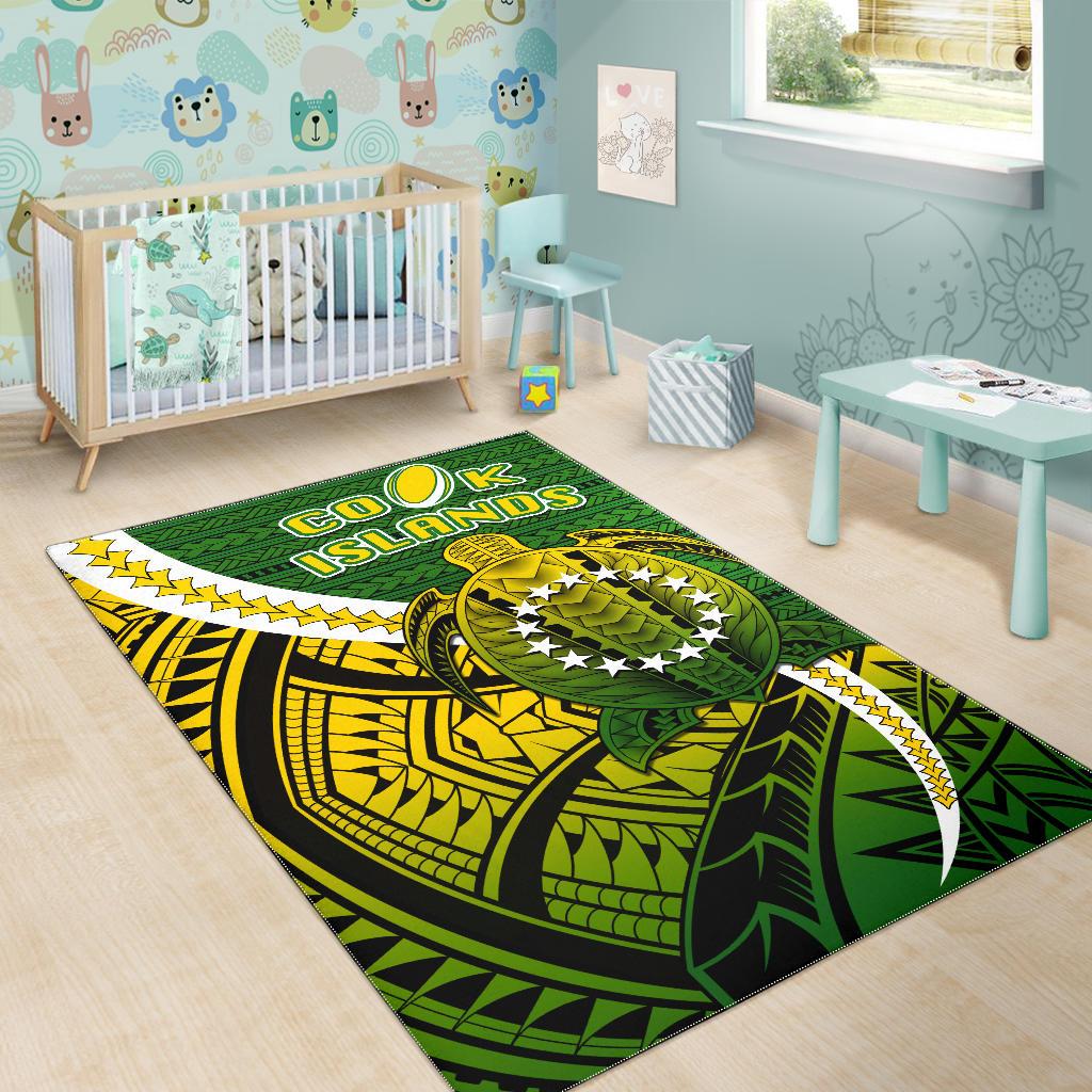 Cook Islands Area Rug Style Turtle Rugby - Vibe Hoodie Shop