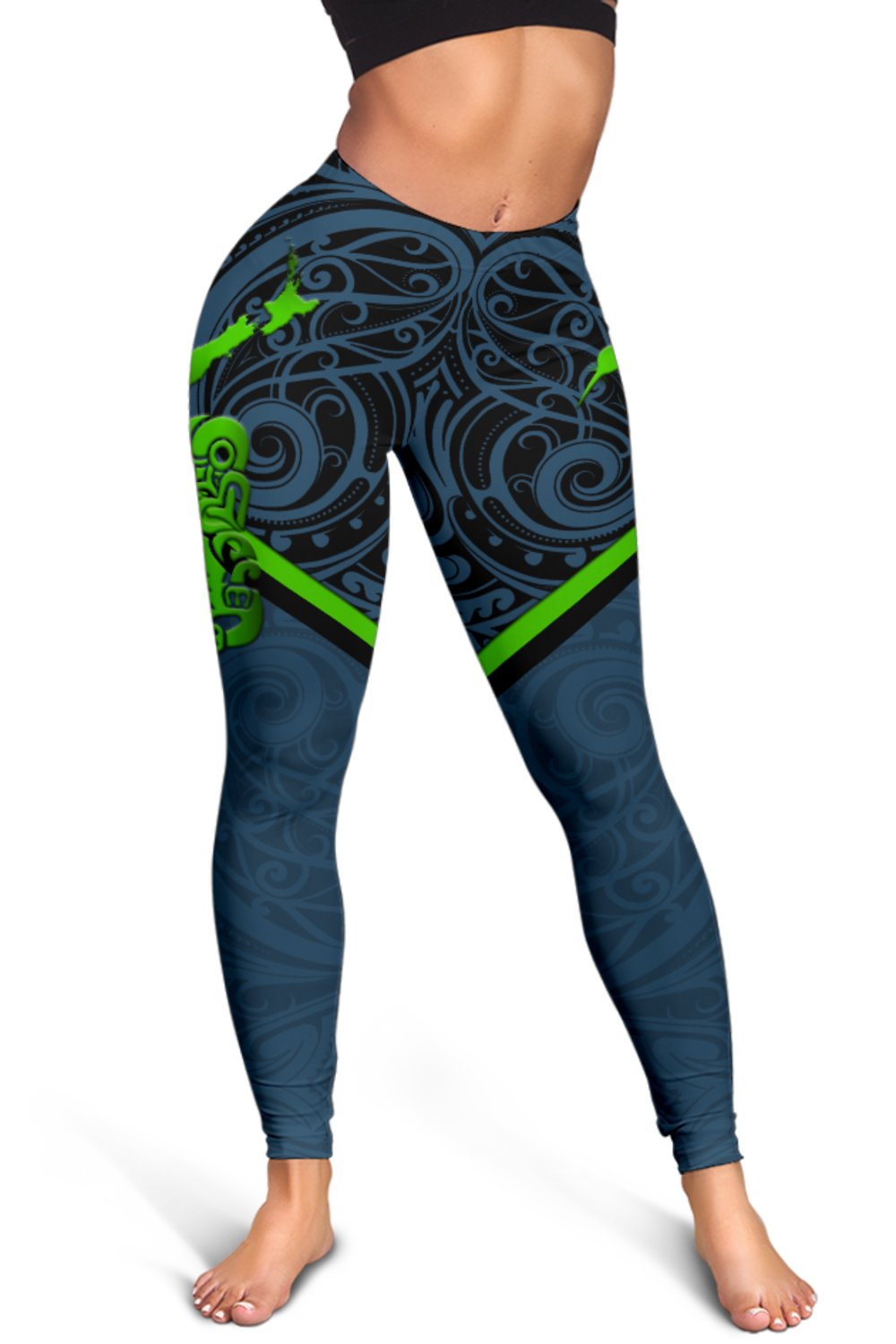 New Zealand Maori Rugby Women Leggings Pride Version - Navy - Vibe Hoodie Shop