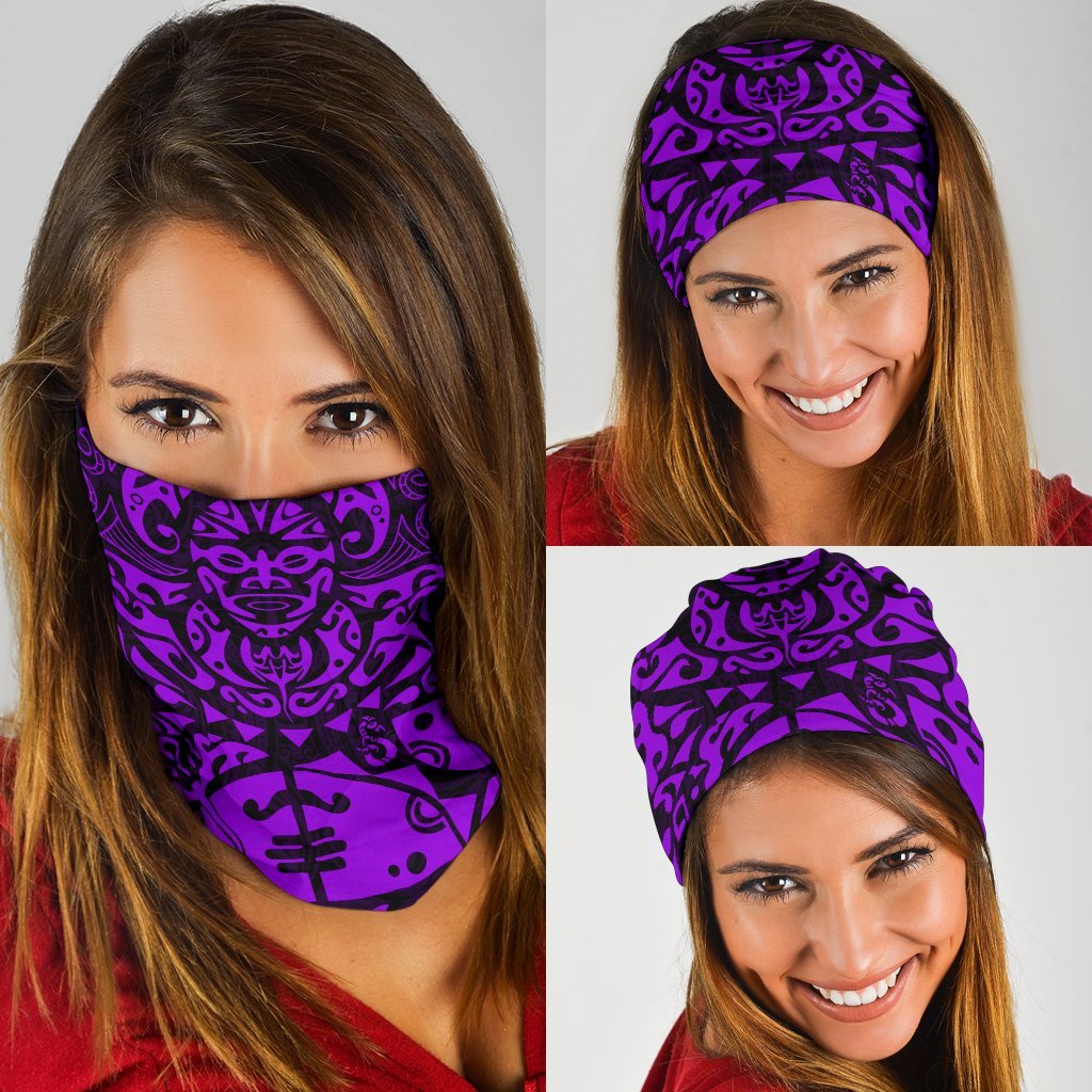 New Zealand Maori Tangaroa Tattoo Bandana - Purple - Vibe Hoodie Shop