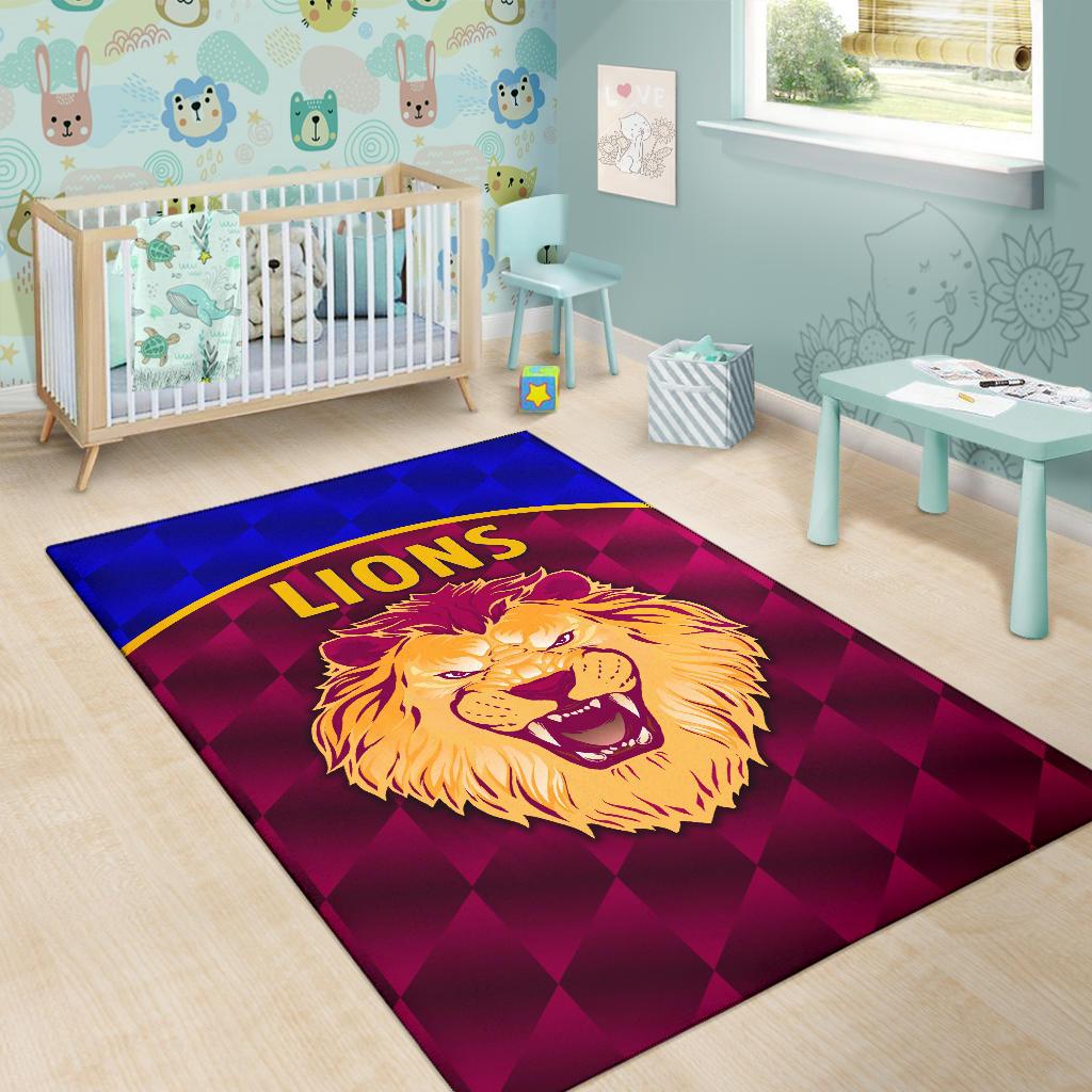 Brisbane Lions Area Rug Powerful - Vibe Hoodie Shop