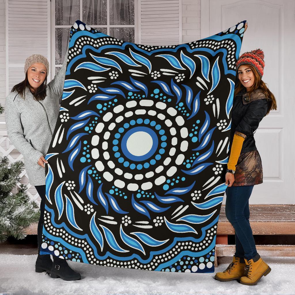 Aboriginal Premium Blanket - Indegenous Dot Painting Art - Vibe Hoodie Shop