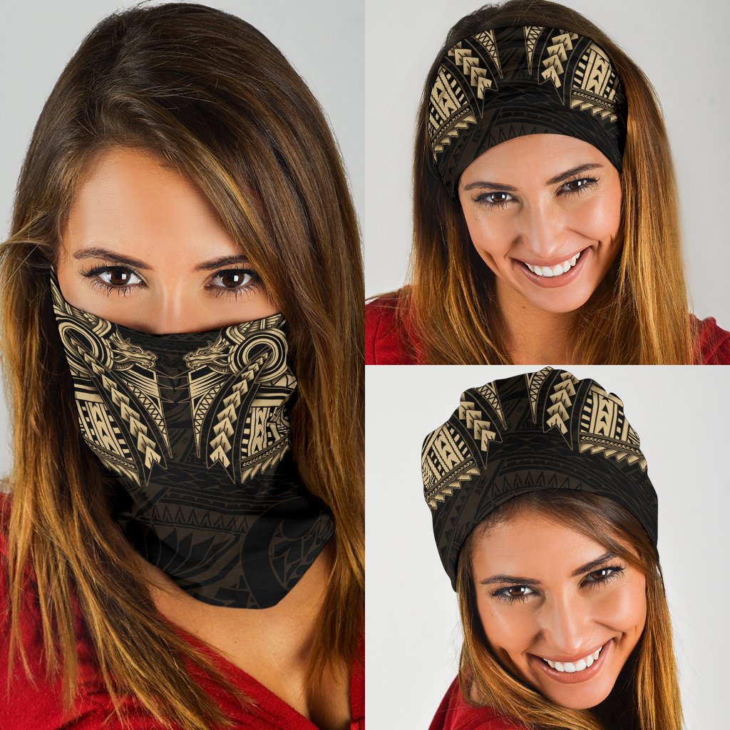 New Zealand Dragon Maori Tattoo Bandana - Gold - Vibe Hoodie Shop