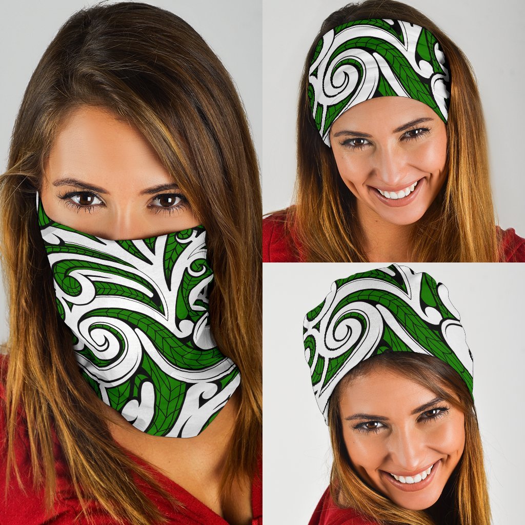 New Zealand Maori Tribal Ornament Bandana - Green - Vibe Hoodie Shop