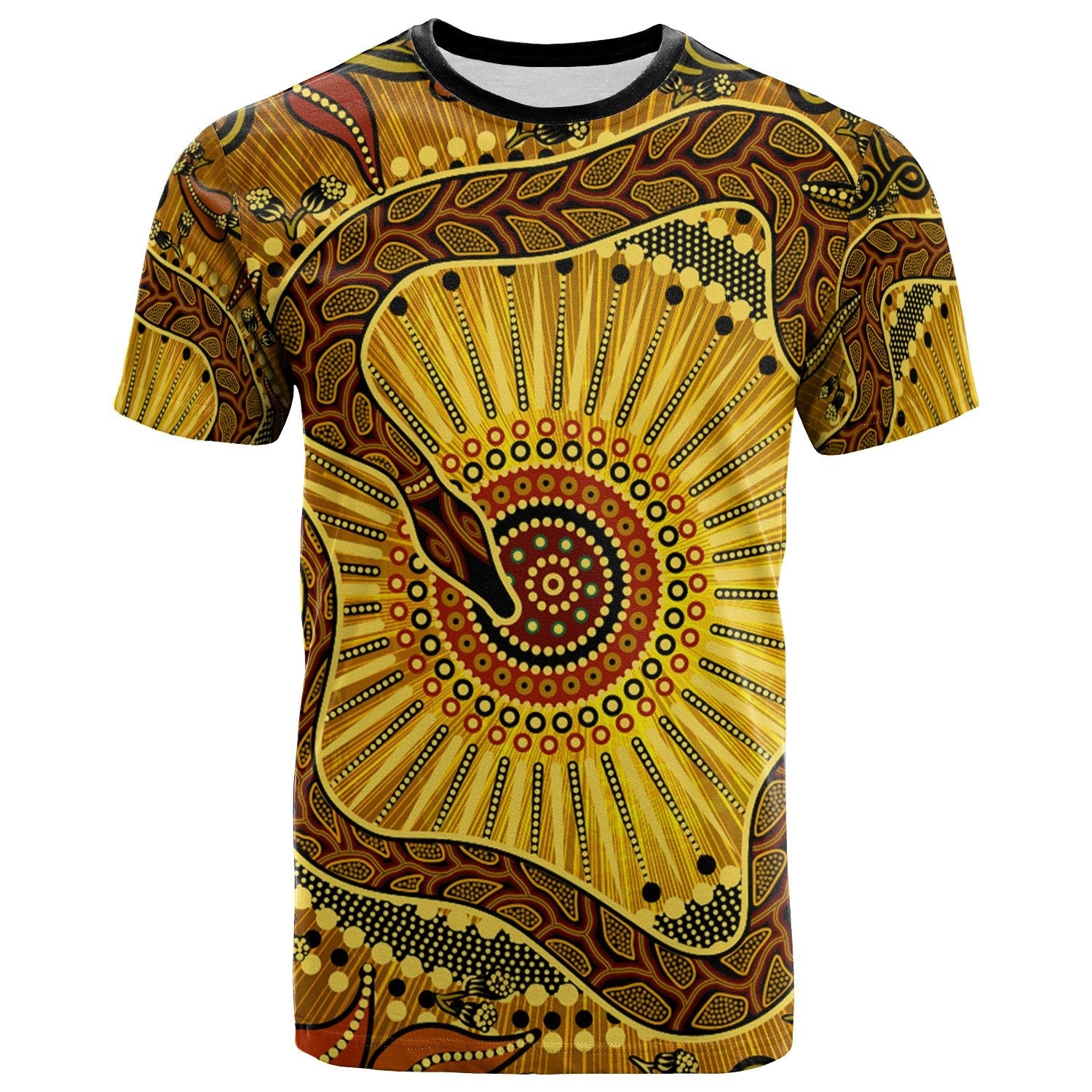 T shirt - Australian Aboriginal Snake - Rainbow Serpent - Vibe Hoodie Shop