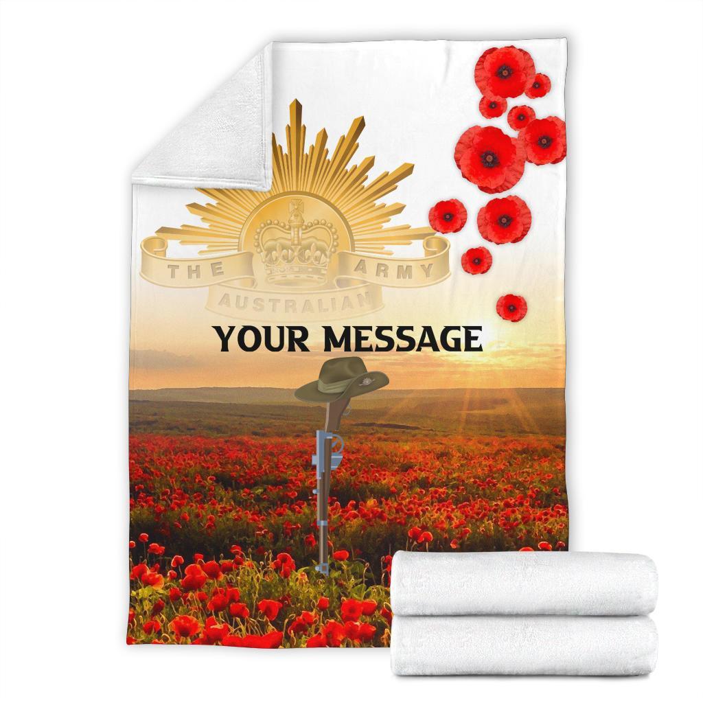 Custom ANZAC Day 2021 Premium Blanket - We Will Remember Them - Vibe Hoodie Shop