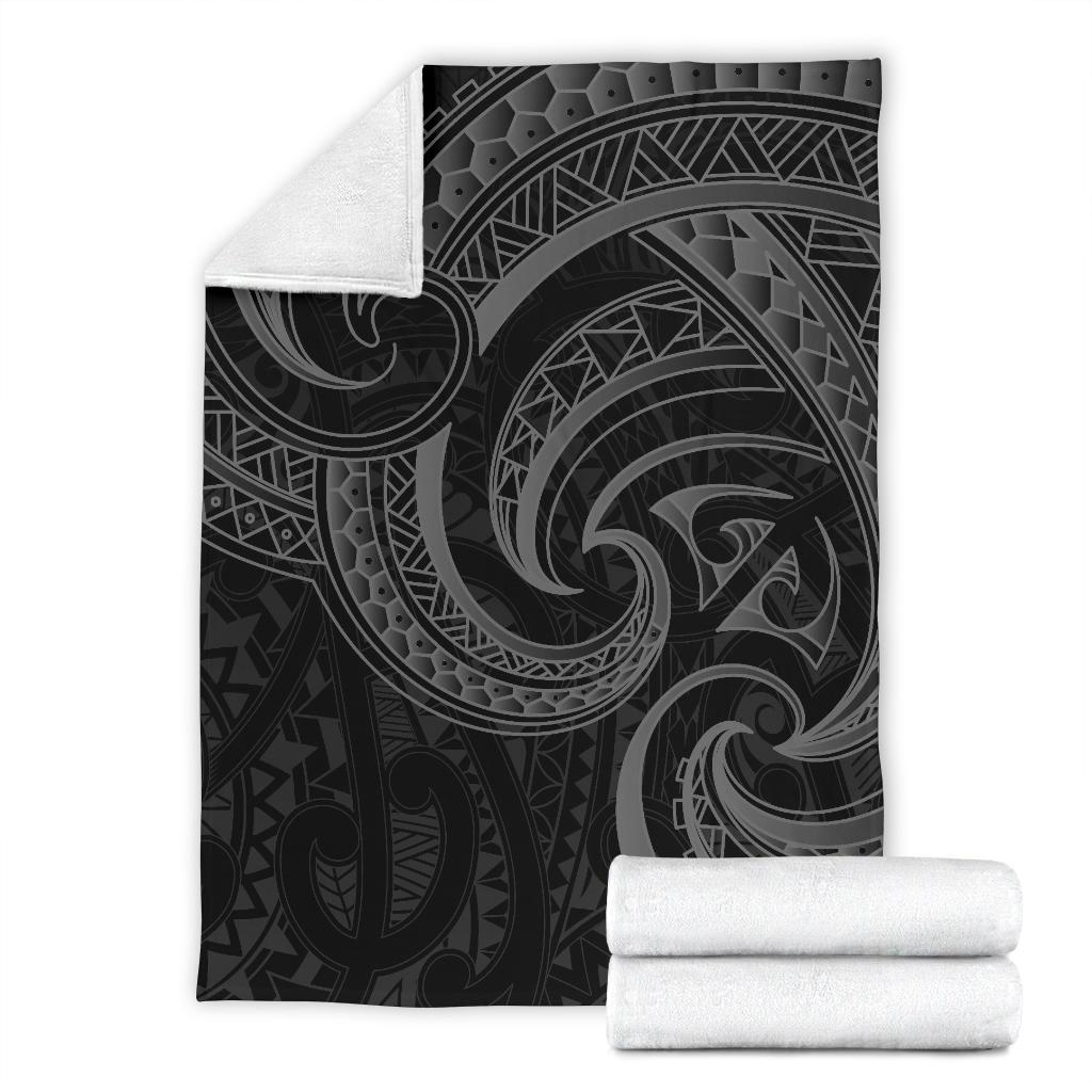 New Zealand Maori Mangopare Premium Blanket Polynesian - Black - Vibe Hoodie Shop