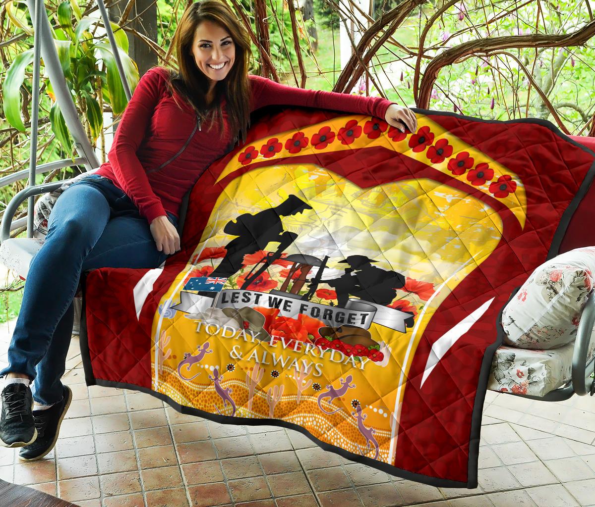 ANZAC Premium Quilt - Lest We Forget Aboriginal Version - Vibe Hoodie Shop