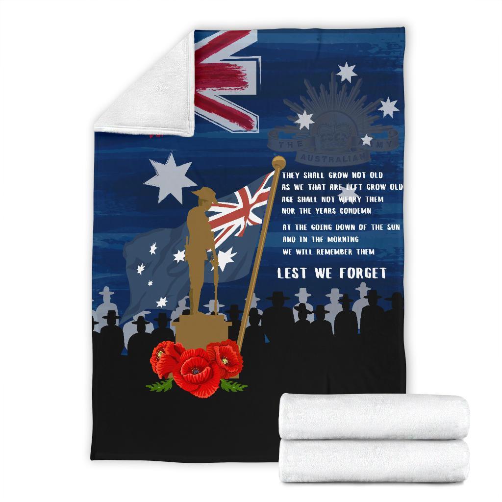 ANZAC Premium Blanket - Always Remember Australian ANZAC Day - Vibe Hoodie Shop
