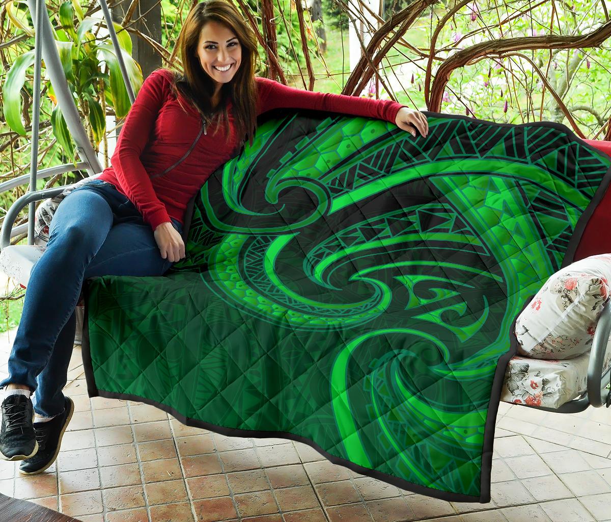 New Zealand Maori Mangopare Premium Quilt Polynesian - Green - Vibe Hoodie Shop